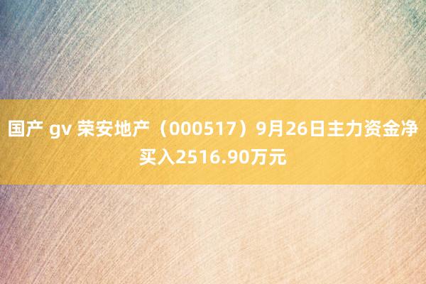 国产 gv 荣安地产（000517）9月26日主力资金净买入2516.90万元