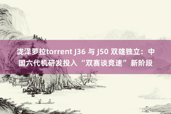 泷泽萝拉torrent J36 与 J50 双雄独立：中国六代机研发投入 “双赛谈竞速” 新阶段